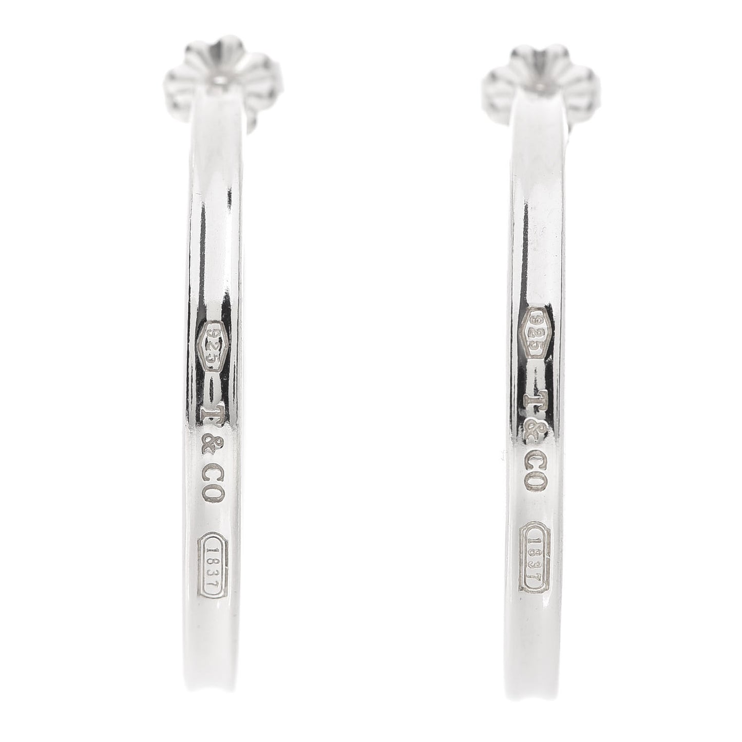 Sterling Silver Medium Narrow 1837 Hoop Earrings