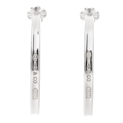 Tiffany Sterling Silver Medium Narrow 1837 Hoop Earrings 1 of 3