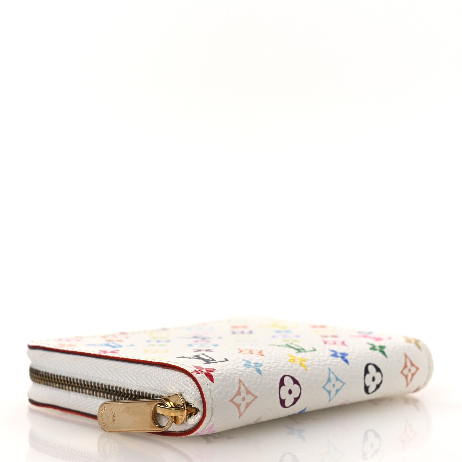 Louis Vuitton Monogram Multicolor Zippy Coin Purse Wallet White 4 of 7