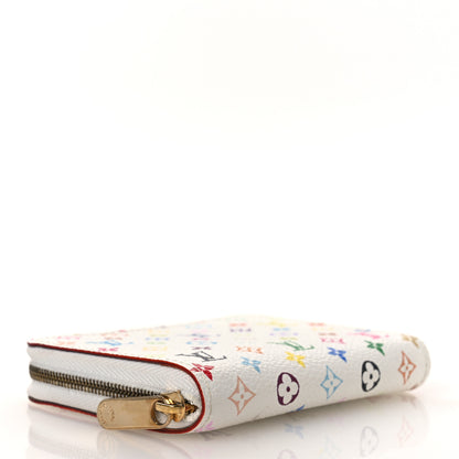 Louis Vuitton Monogram Multicolor Zippy Coin Purse Wallet White 4 of 7