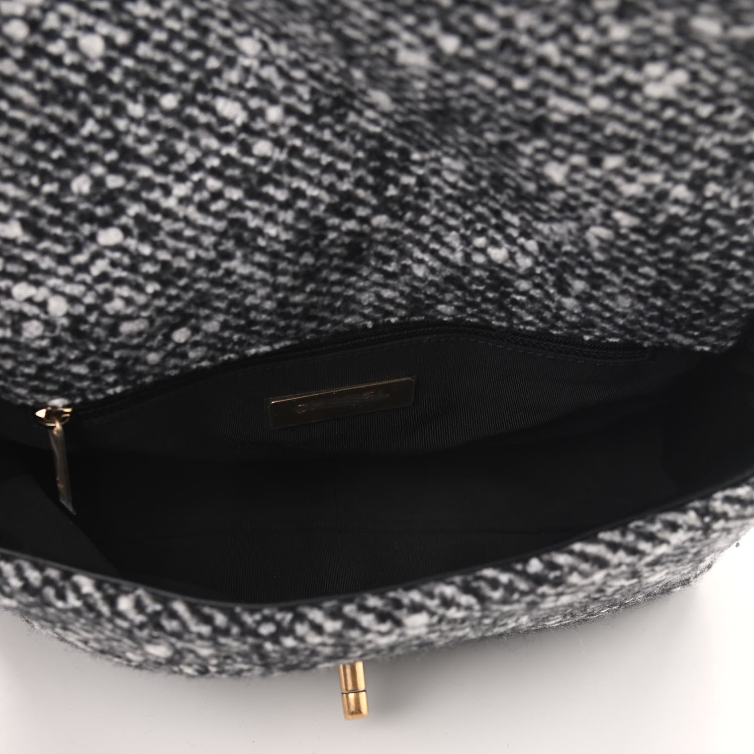 Chanel Tweed Quilted Medium Chanel 19 Flap Black White 4 of 8