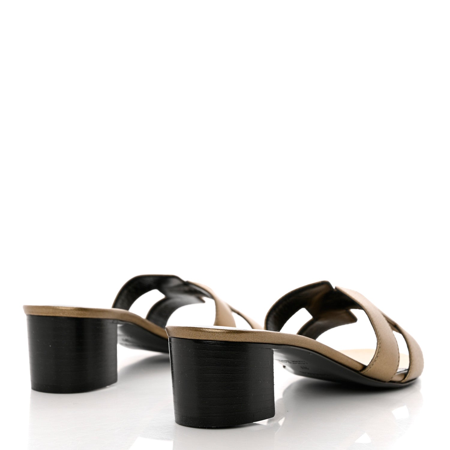 Hermes Madame Calfskin Oasis Sandals 37 Doré Vieilli 4 of 8