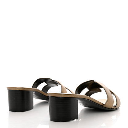 Hermes Madame Calfskin Oasis Sandals 37 Doré Vieilli 4 of 8