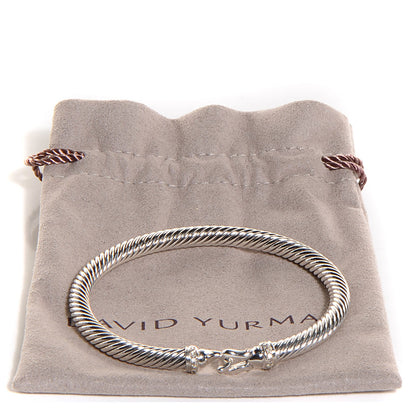 David Yurman Sterling Silver Diamond 5mm Cable Buckle Bracelet 6 of 6