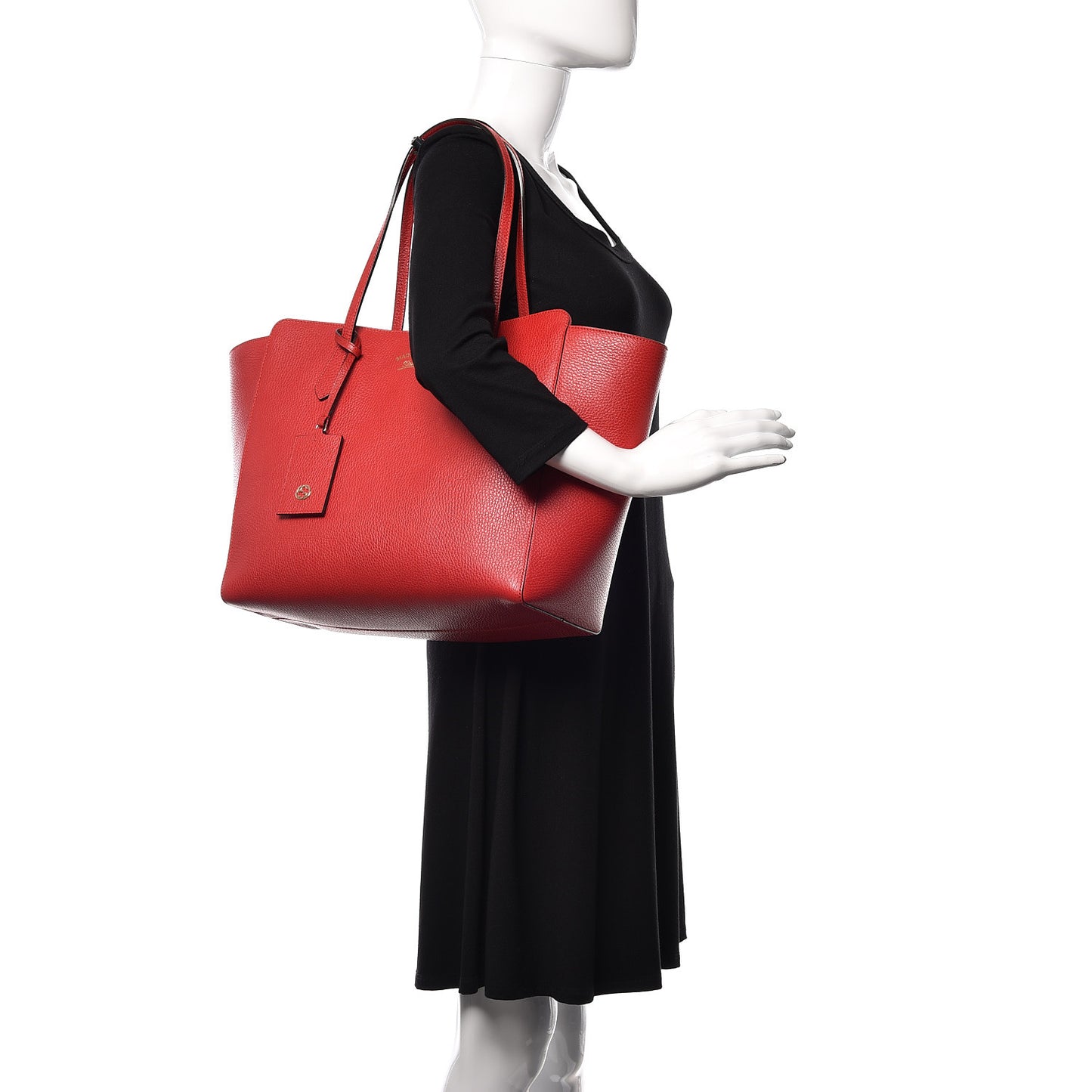 Dollar Calfskin Medium Swing Tote Red