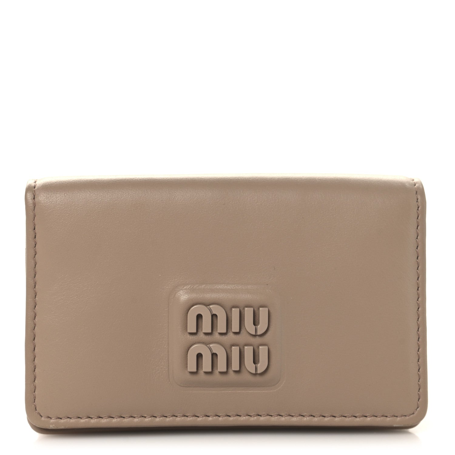 Miu Miu Nappa Softy Padded Flap Card Holder Cammeo 1 of 7