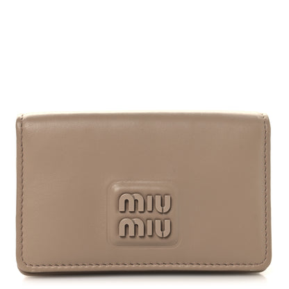 Miu Miu Nappa Softy Padded Flap Card Holder Cammeo 1 of 7