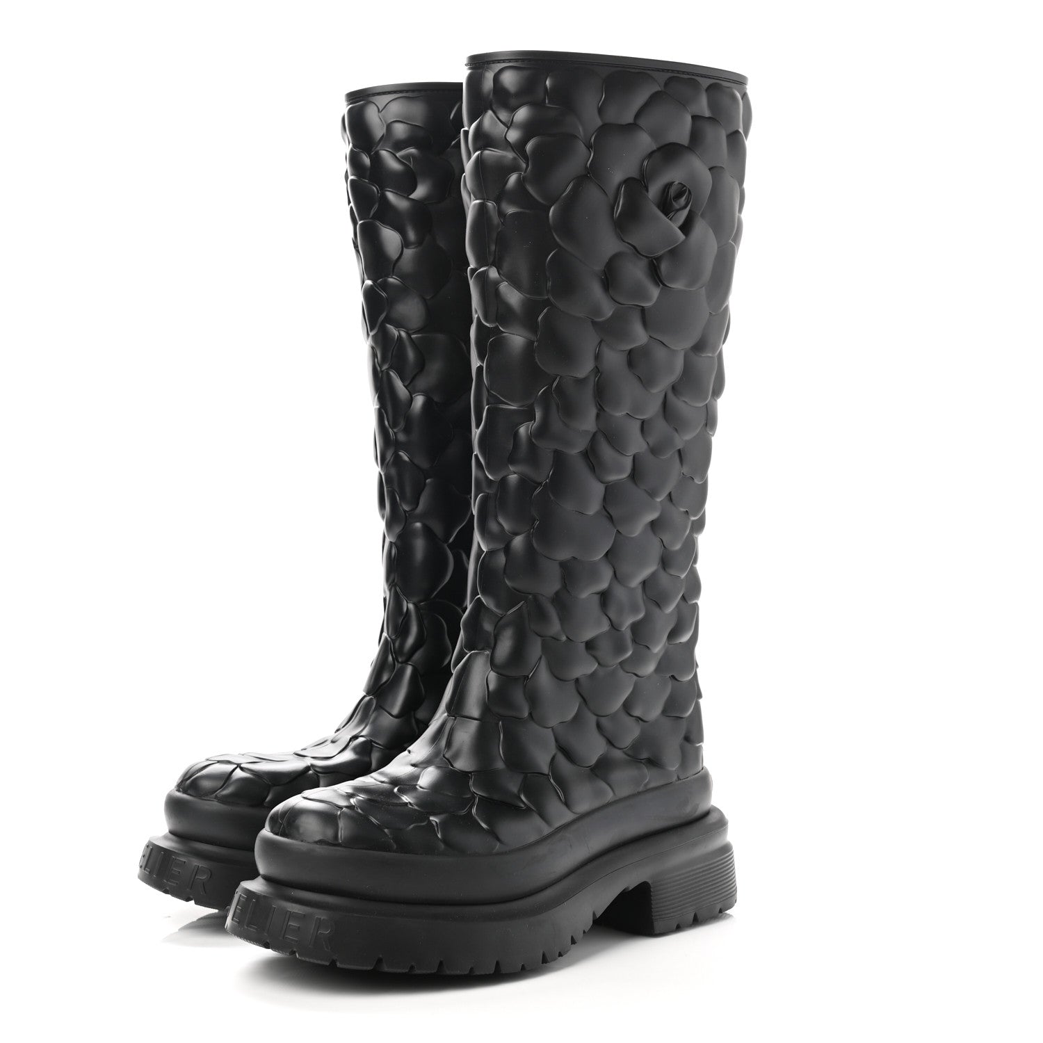 Valentino Garavani Rubber Atelier 03 Rose Edition 30/50mm Tall Rainboots 39 Black 3 of 8