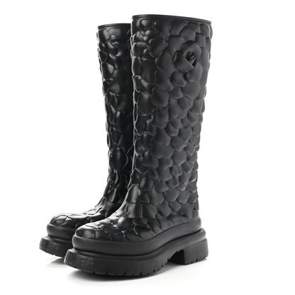 Valentino Garavani Rubber Atelier 03 Rose Edition 30/50mm Tall Rainboots 39 Black 3 of 8