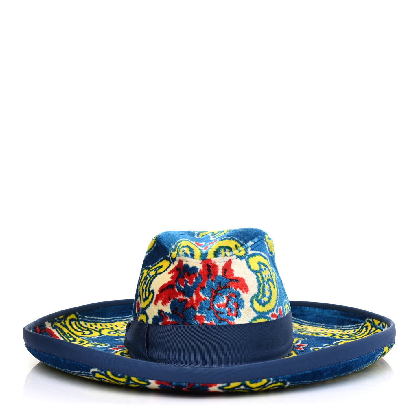 Velvet Brocade Wide Brim Hat S Periwinkle Blue