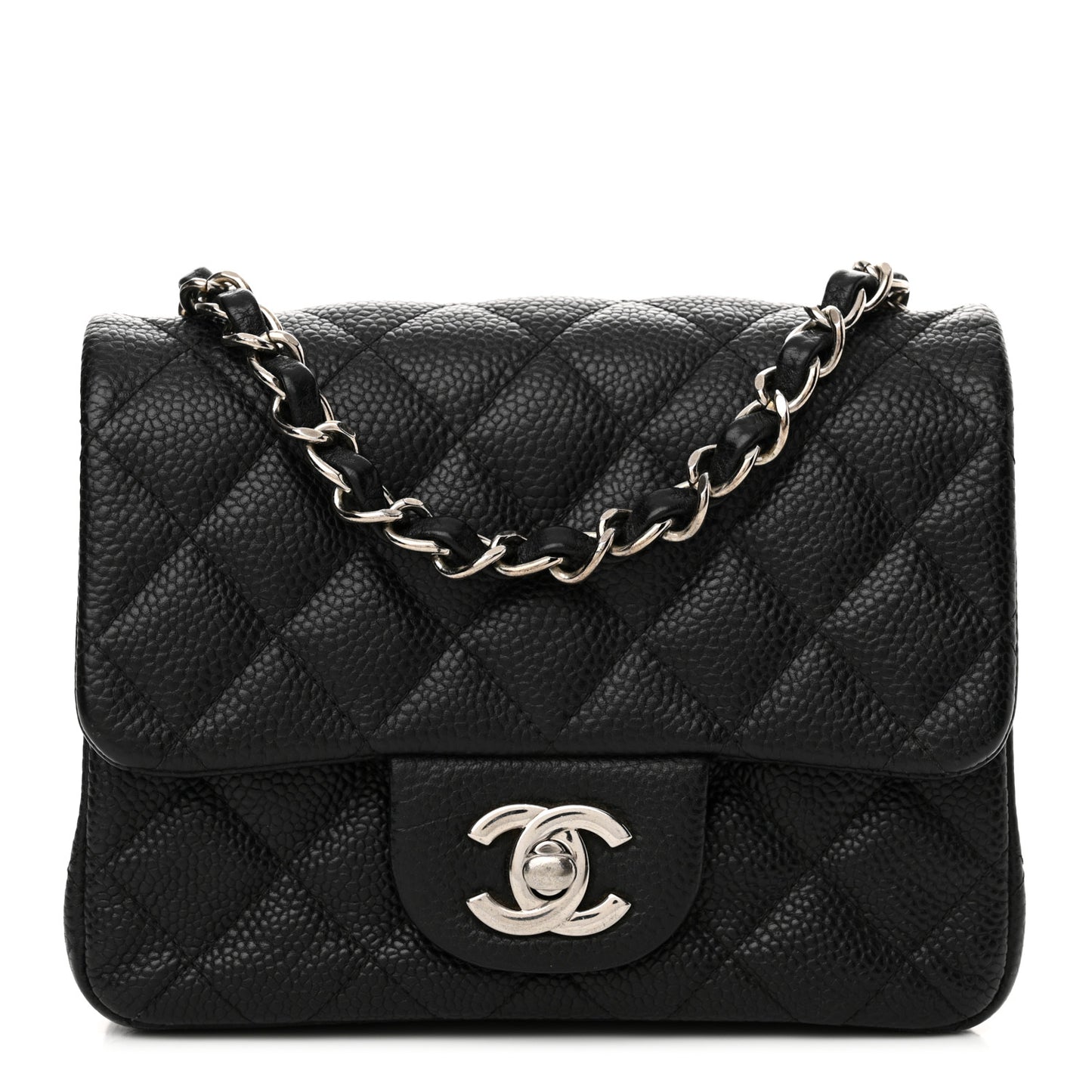 Caviar Quilted Mini Square Flap Black