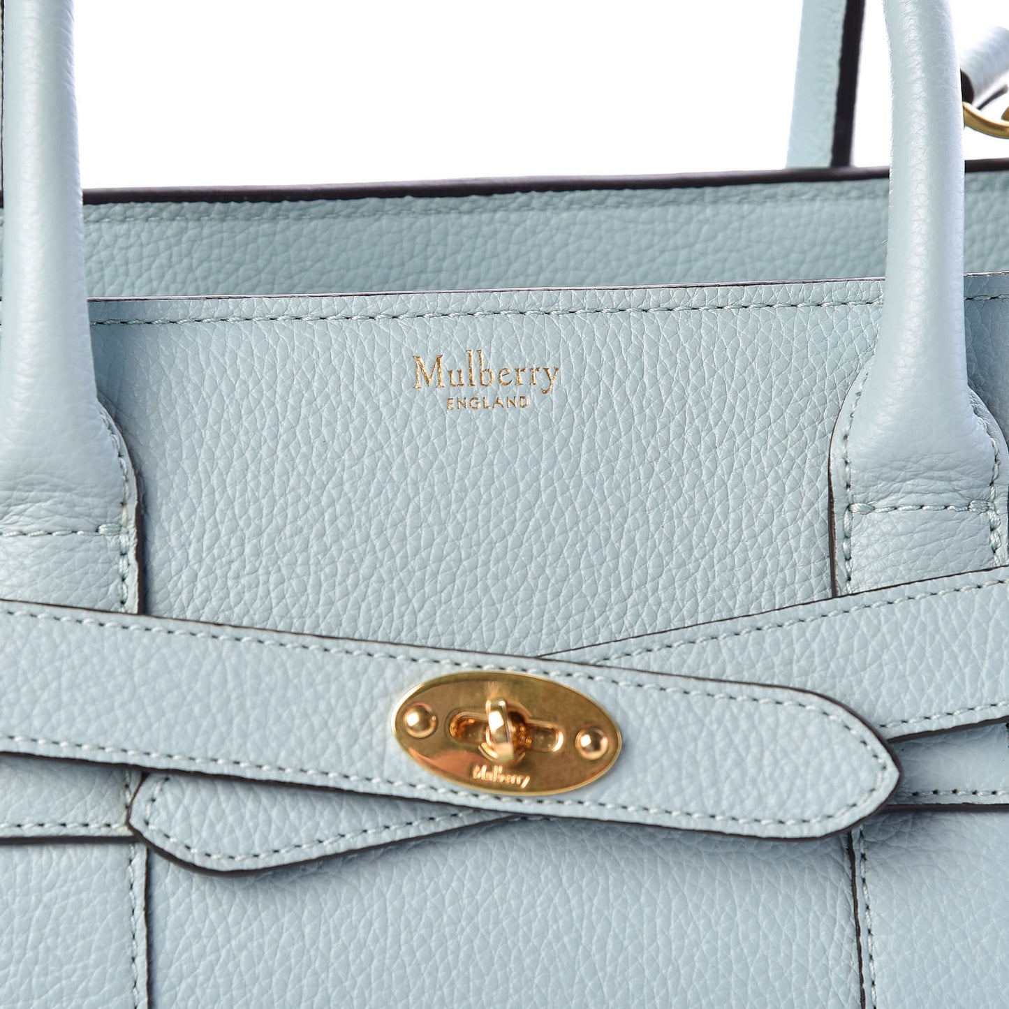 Small Classic Grain Small Bayswater Zip Tote Light Antique Blue