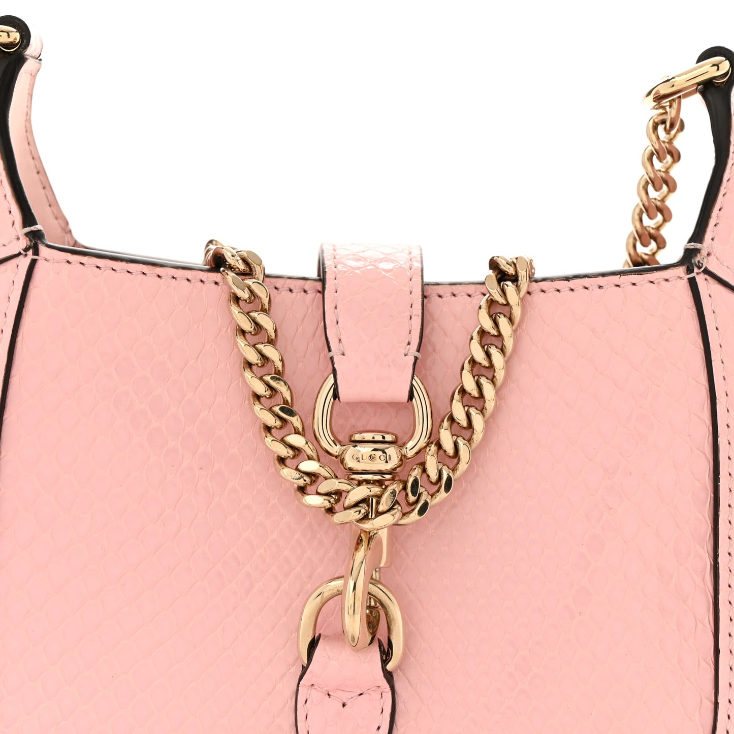 Snakeskin Mini Jackie Notte Bag Pink