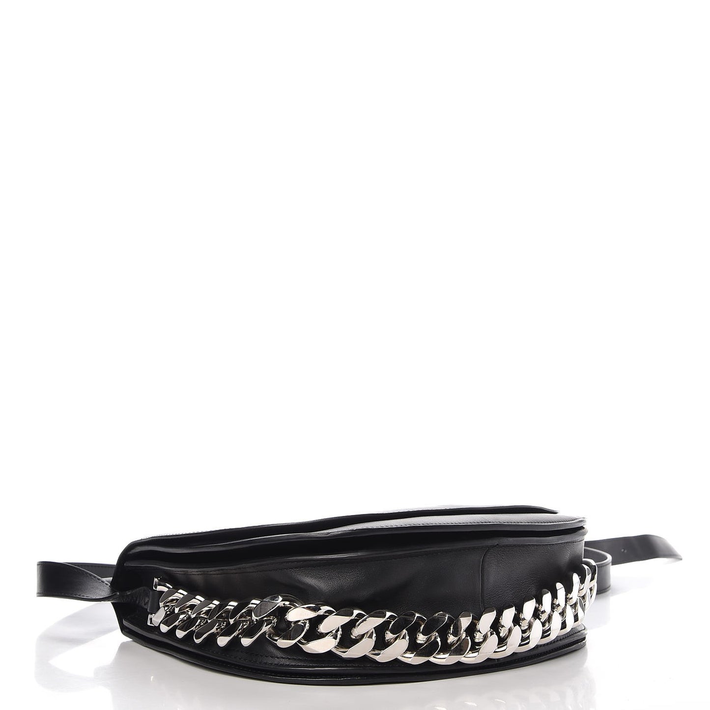 Calfskin Infinity Saddle Bag Black