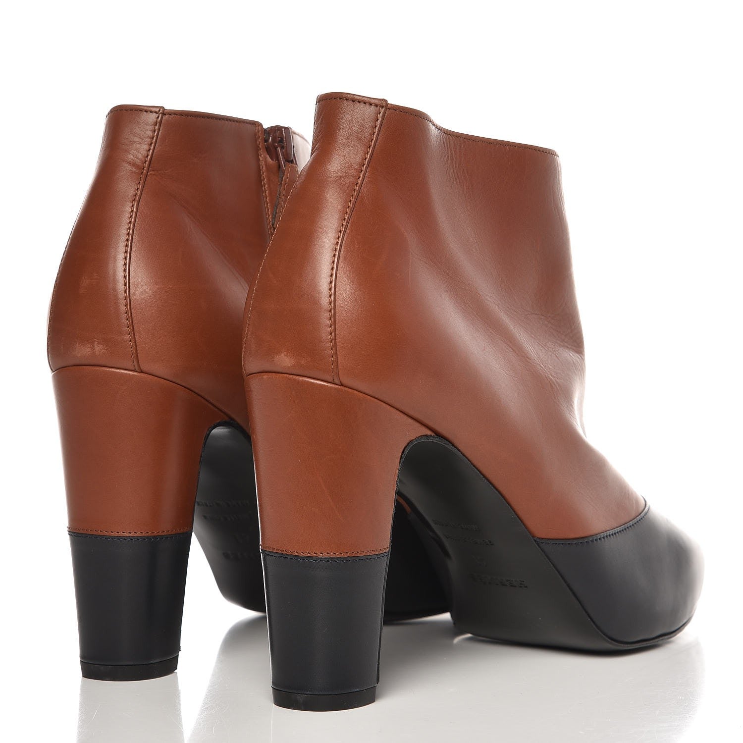 Hermes Calfskin Detail Boots 41 Cognac Bleu Nuit 4 of 10
