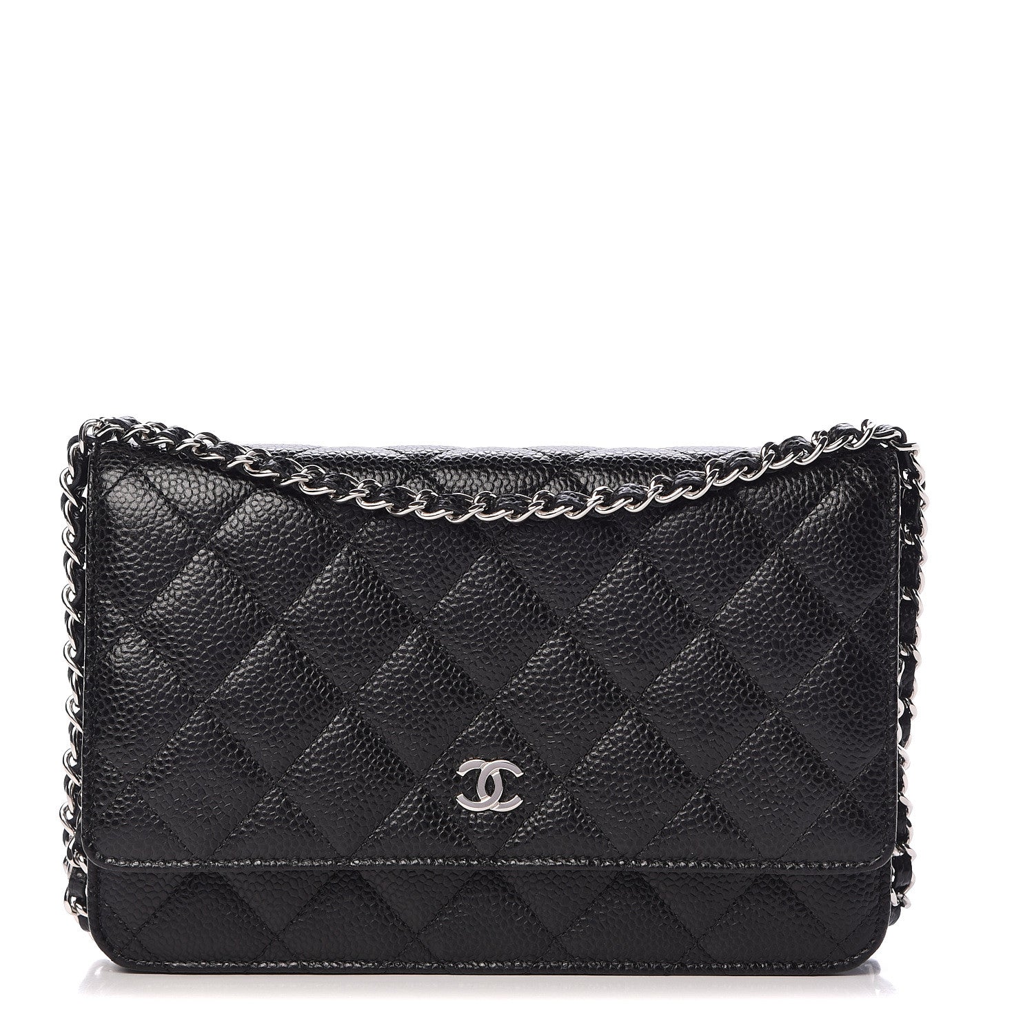 Chanel Caviar Quilted Wallet On Chain WOC Black 1 of 12