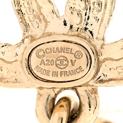 Chanel Pearl CC Multi Chain Drop Earrings Gold 4 of 5