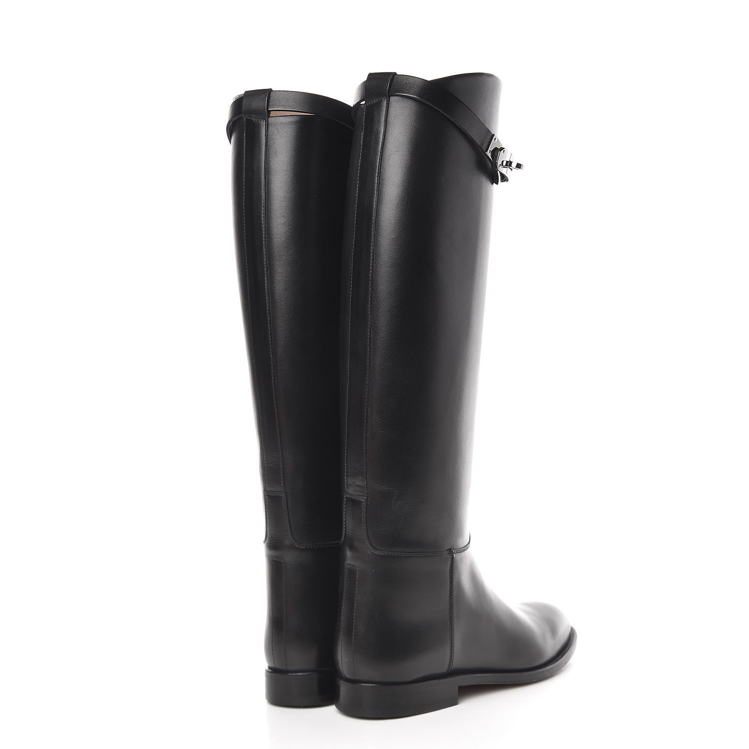 Hermes Box Kelly Jumping Boots 37 Black 4 of 10