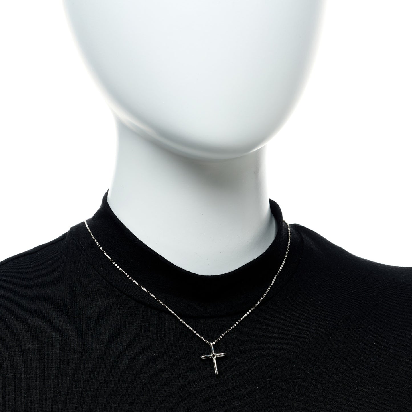 Sterling Silver Elsa Peretti Infinity Cross Pendant Necklace
