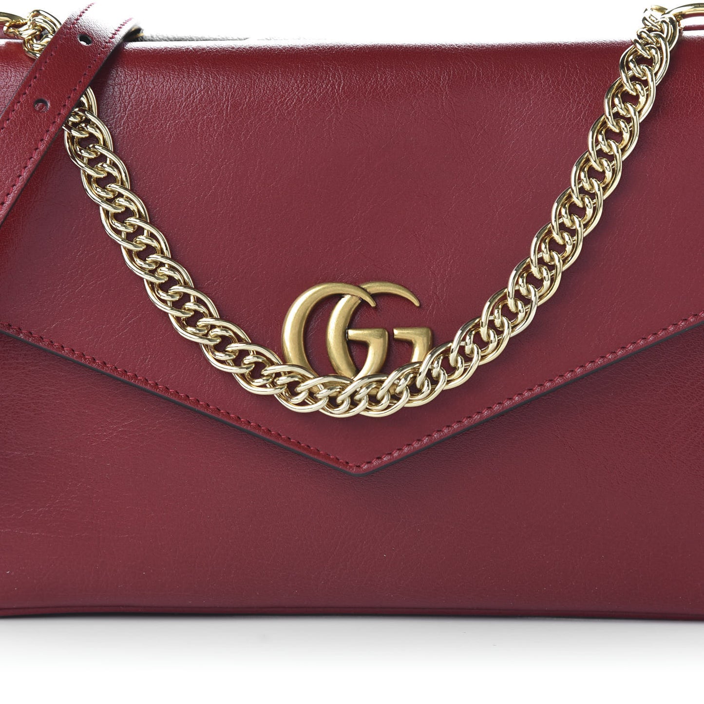 Calfskin Diagonal GG Medium Thiara Double Envelope Shoulder Bag Black Red