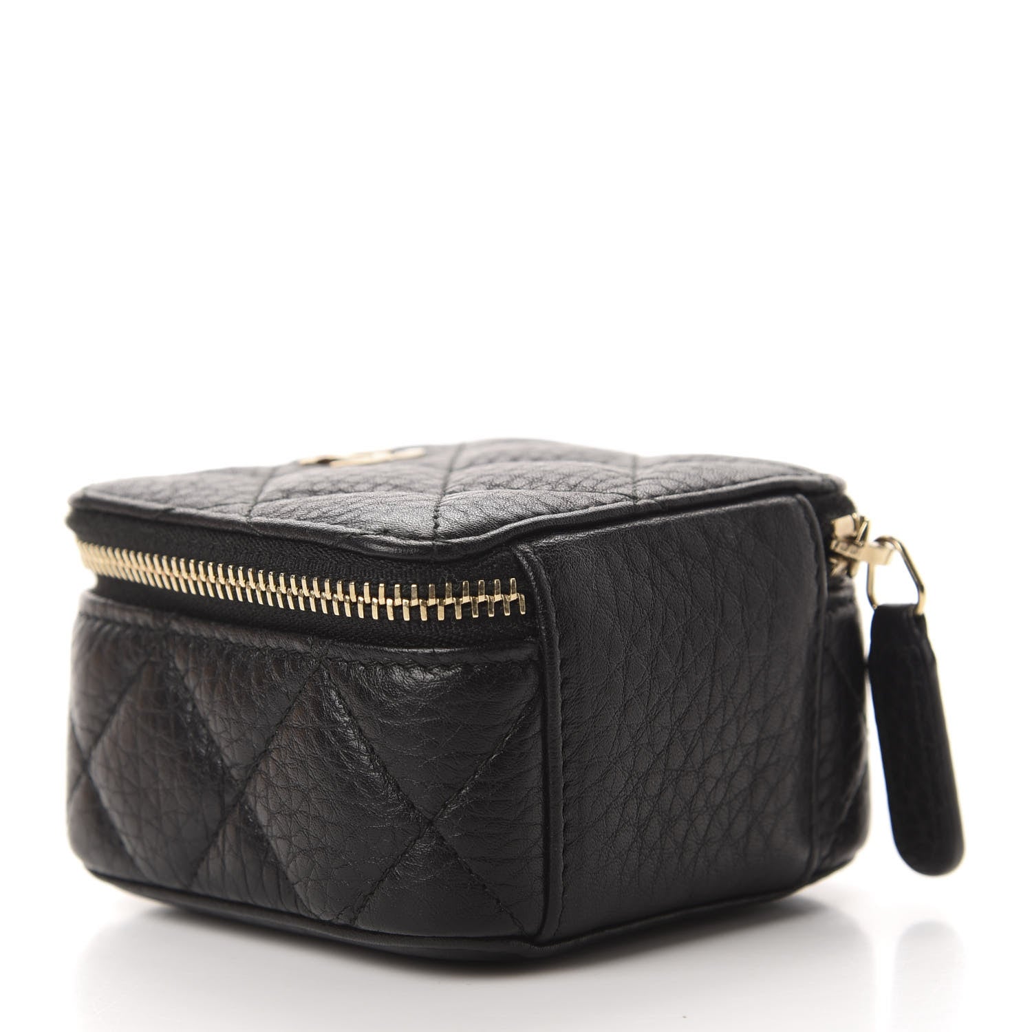 Chanel Calfskin Quilted Jewelry Travel Case Black 2 of 9