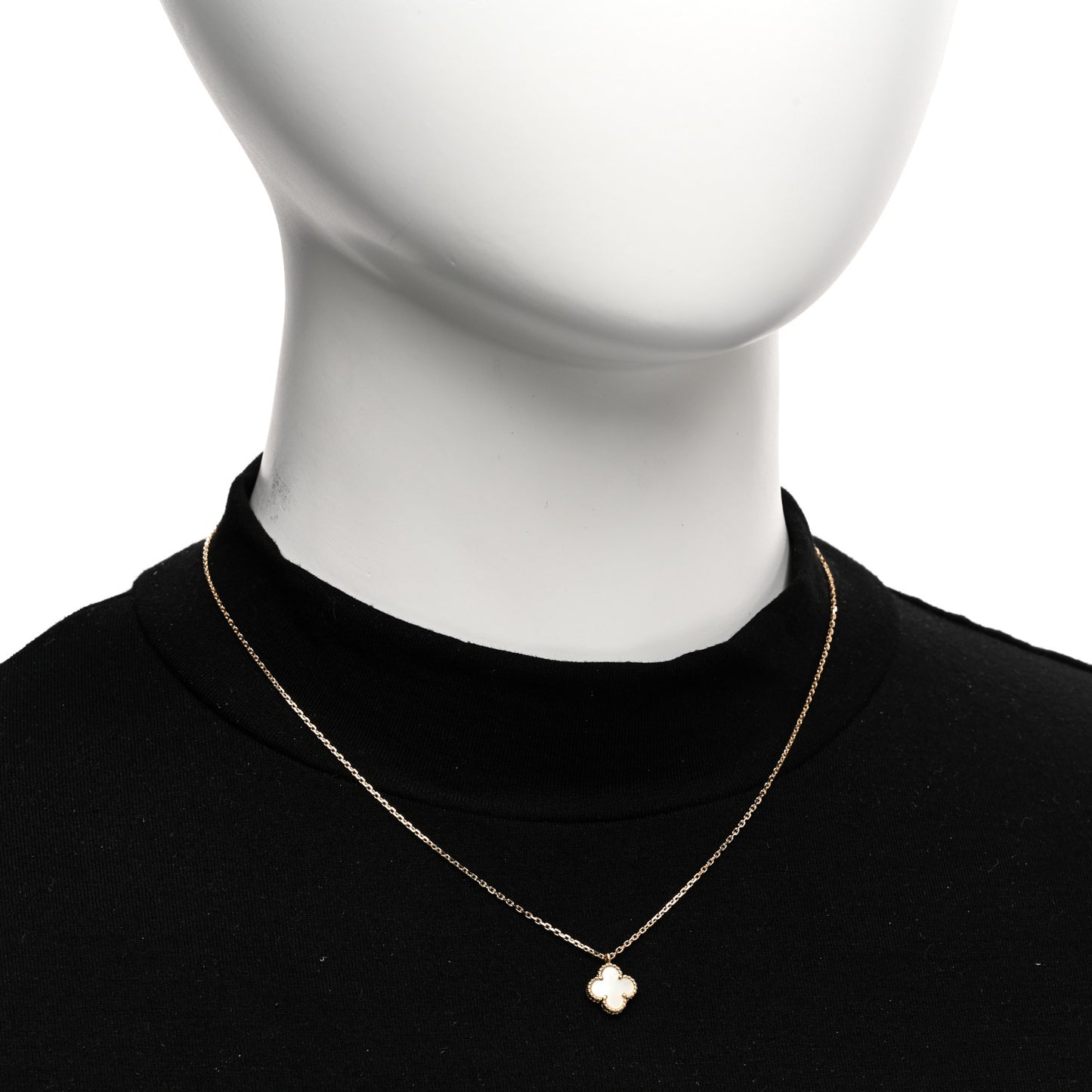 18K Yellow Gold Mother of Pearl Sweet Alhambra Pendant Necklace