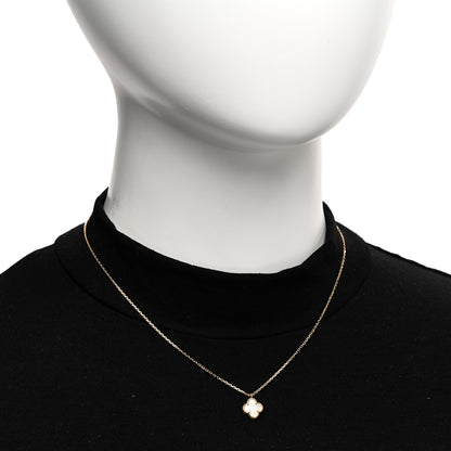 Van Cleef & Arpels 18K Yellow Gold Mother of Pearl Sweet Alhambra Pendant Necklace 2 of 7