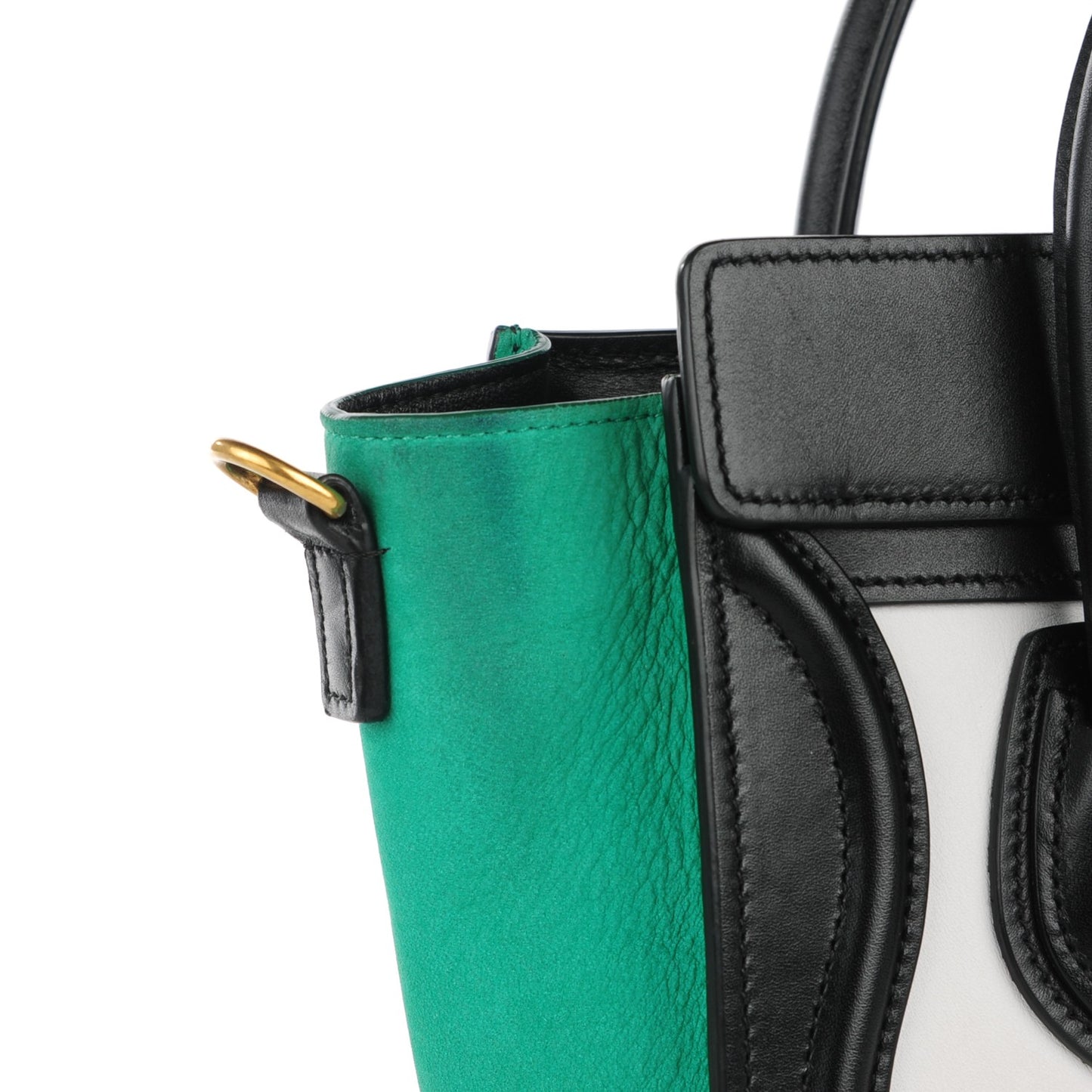 Smooth Calfskin Nubuck Nano Tri-Color Luggage Palm