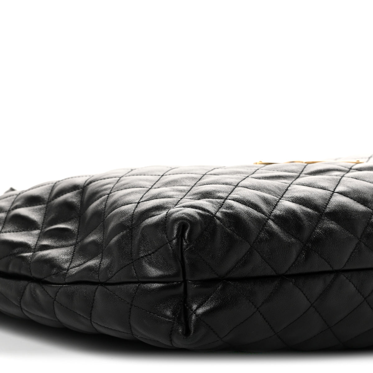 Lambskin Quilted Maxi Icare Shopping Tote Black