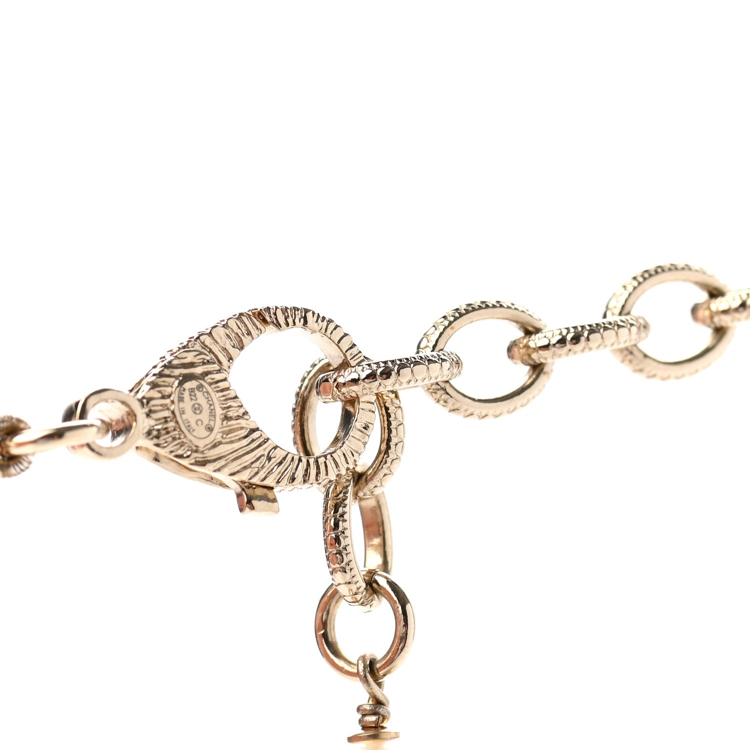 Chanel Pearl Crystal CC Camellia Short Necklace Gold 5 of 7