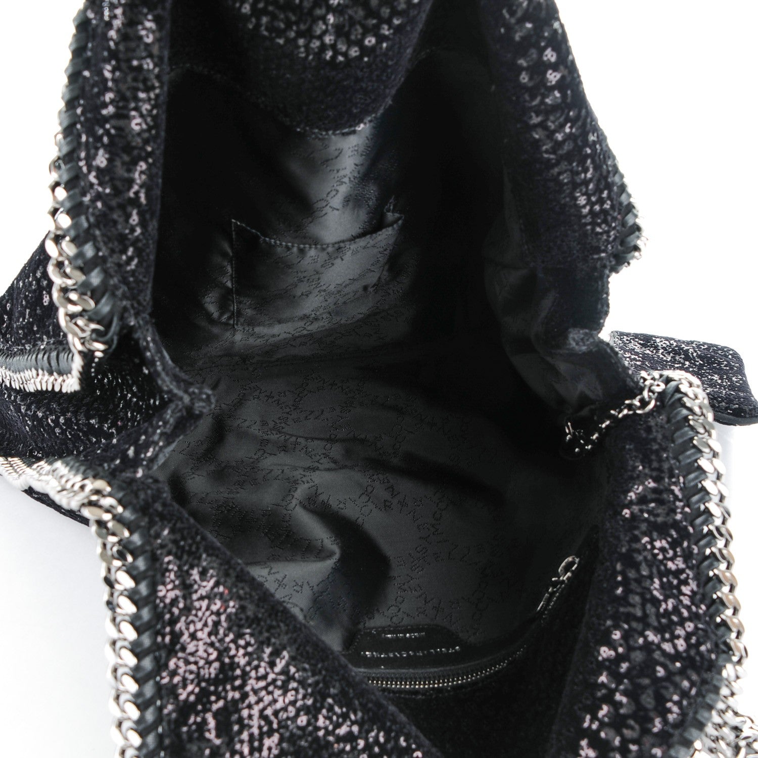 Stella McCartney Sequin Velvet Large Falabella Tote Black 5 of 8