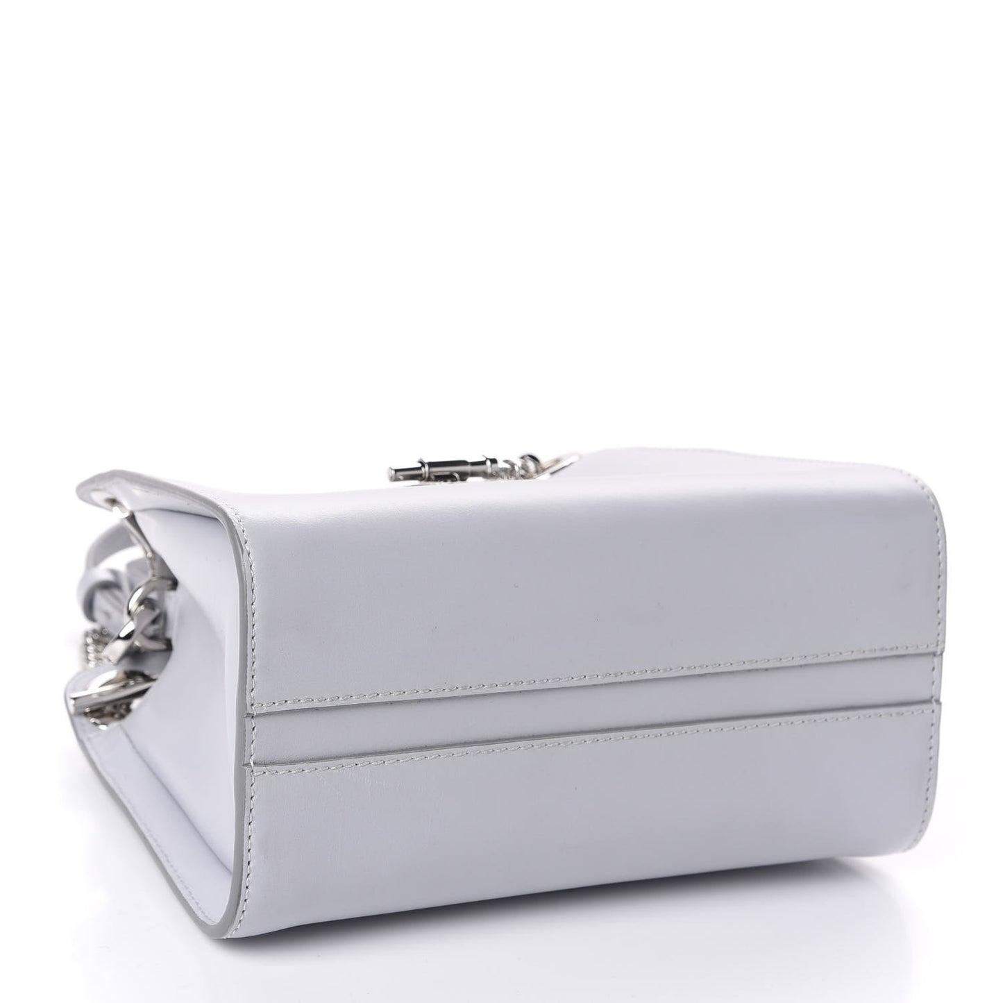 Shiny Calfskin Mini Annie Shoulder Bag Airy Grey