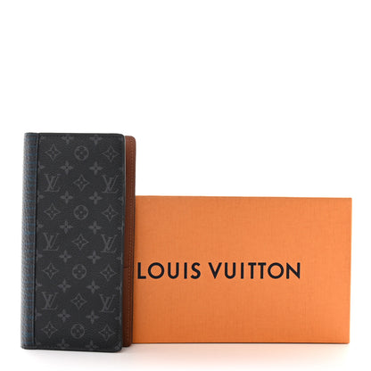 Louis Vuitton Monogram Eclipse Patchwork Portefeuille Brazza Wallet Navy 8 of 8