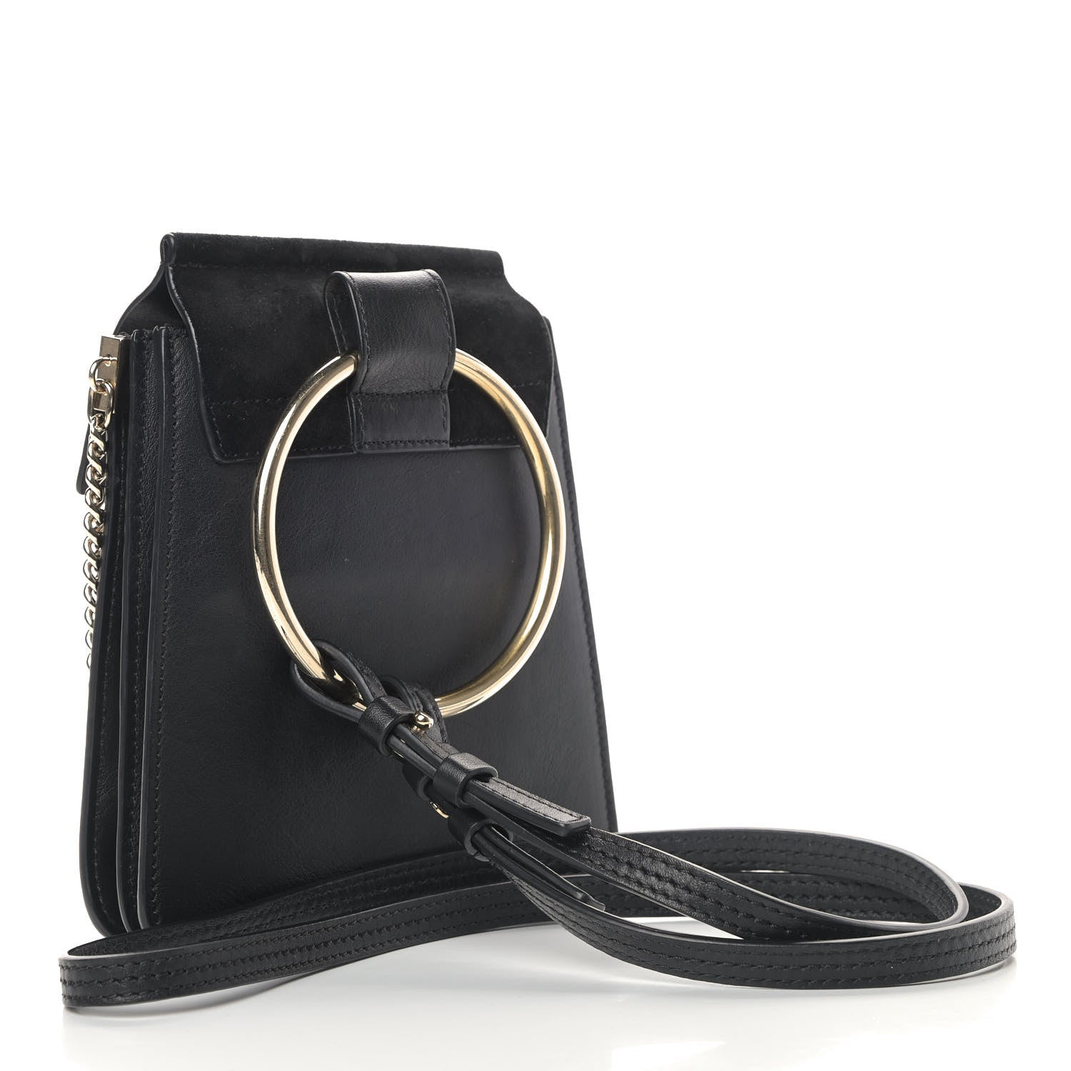 Chloe Suede Calfskin Mini Faye Bracelet Bag Black 3 of 10