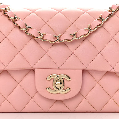 Chanel Lambskin Quilted Mini Rectangular Flap Pink 7 of 14