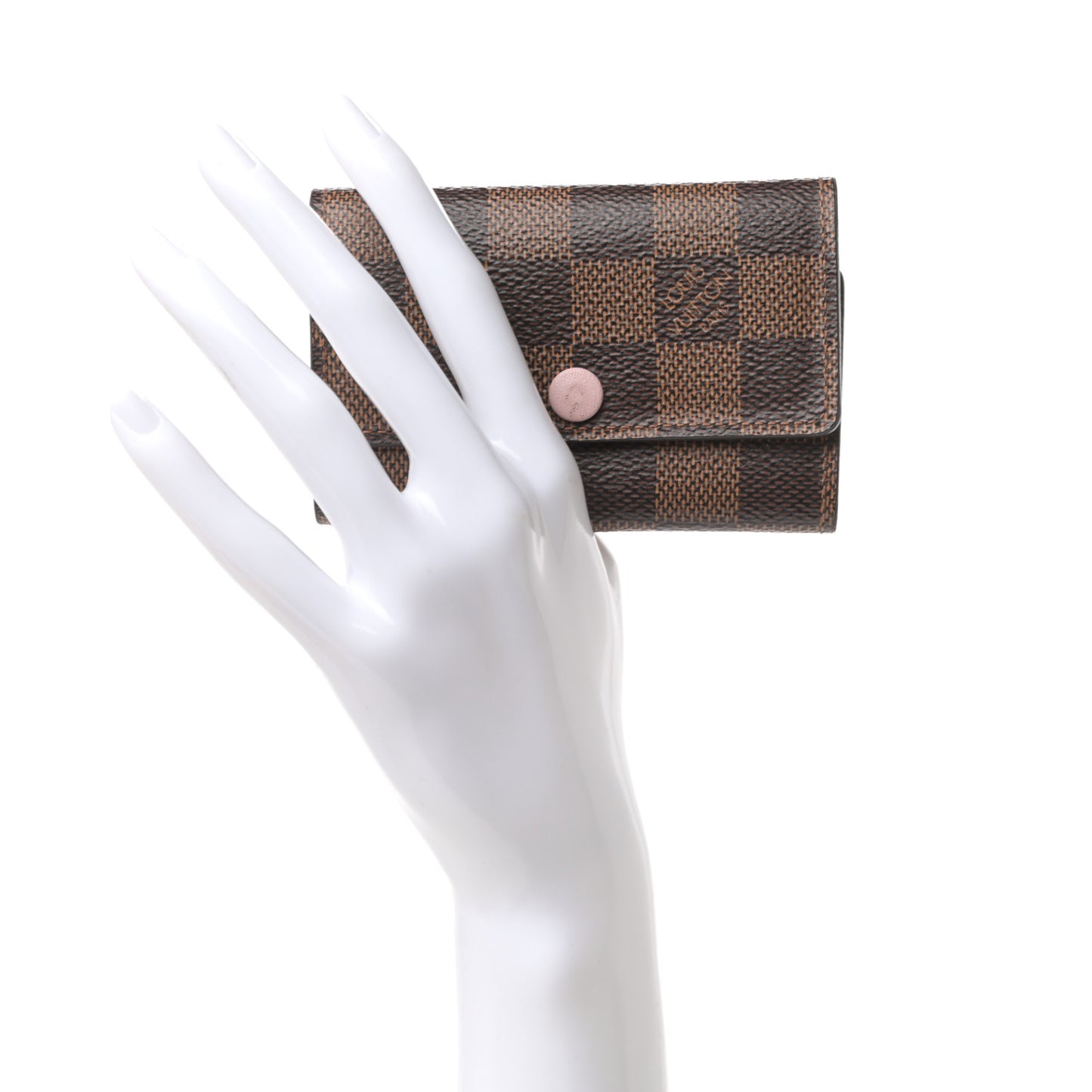 Damier Ebene Multicles 6 Key Holder Rose Ballerine