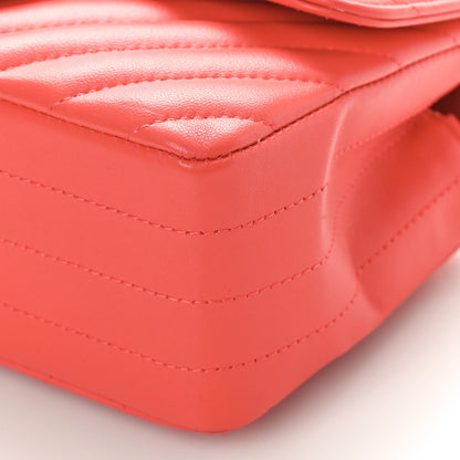 Chanel Lambskin Chevron Quilted Mini Rectangular Flap Red 10 of 10