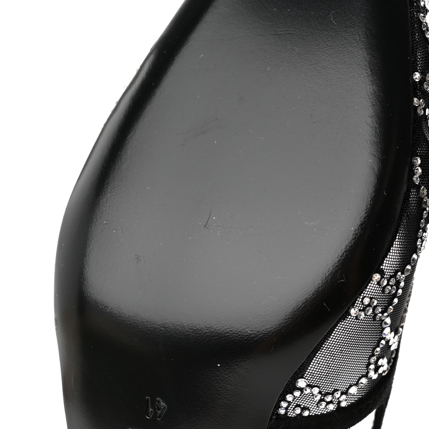Gucci Tela Retino Kid Scamosciato Crystal GG Monogram Square G 35mm Slingback Pumps 41 Black 8 of 9