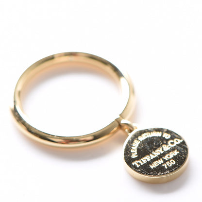 Tiffany 18K Yellow Gold Circle Tag Ring 6 4 of 5