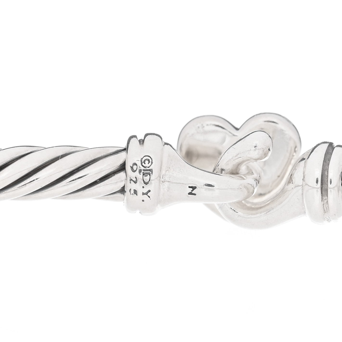 Sterling Silver Diamond Cable Collectibles Heart Bracelet