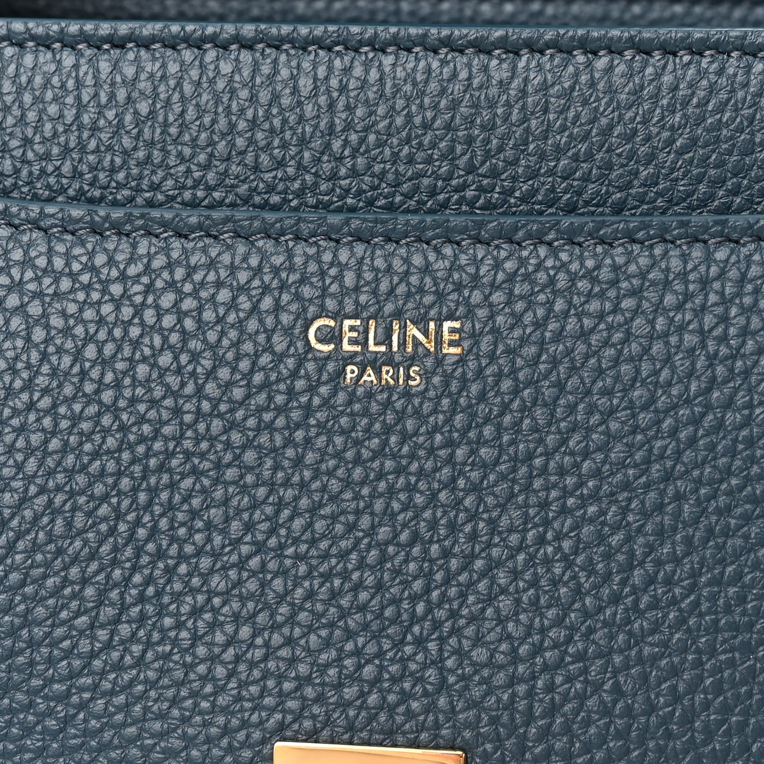 Celine Grained Calfskin Small 16 Top Handle Bag Petrol 7 of 14