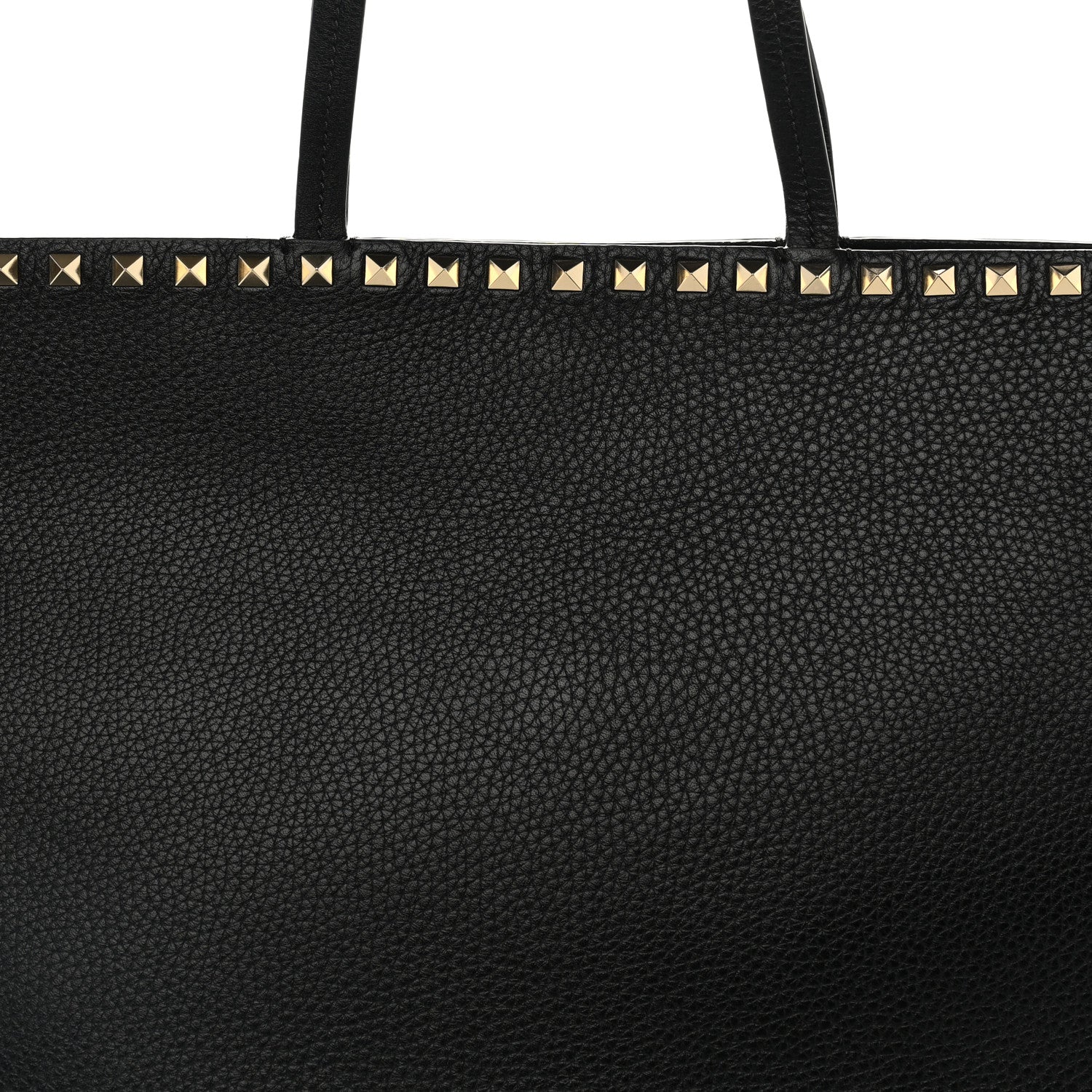 Valentino Garavani Grained Calfskin Rockstud Shoulder Tote Black 7 of 10