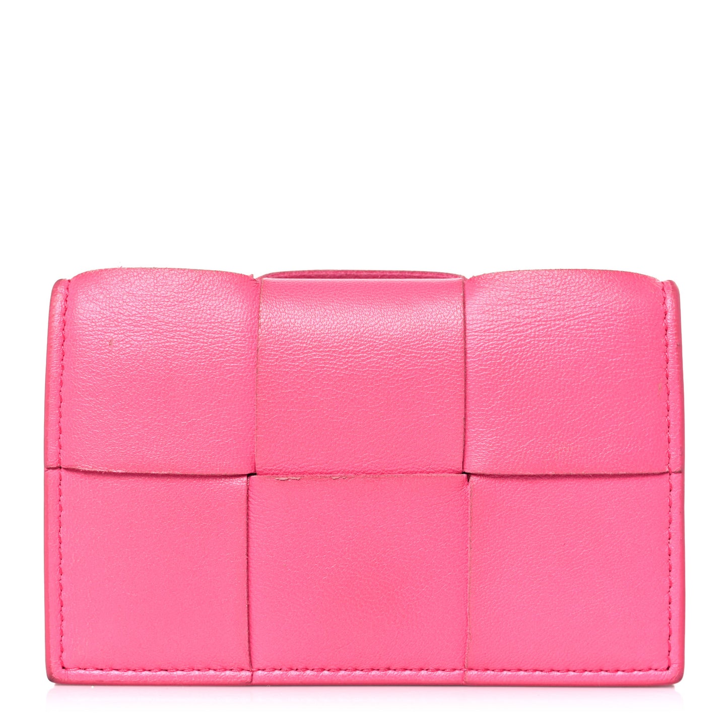 Nappa Maxi Intrecciato Card Holder Wallet Pink