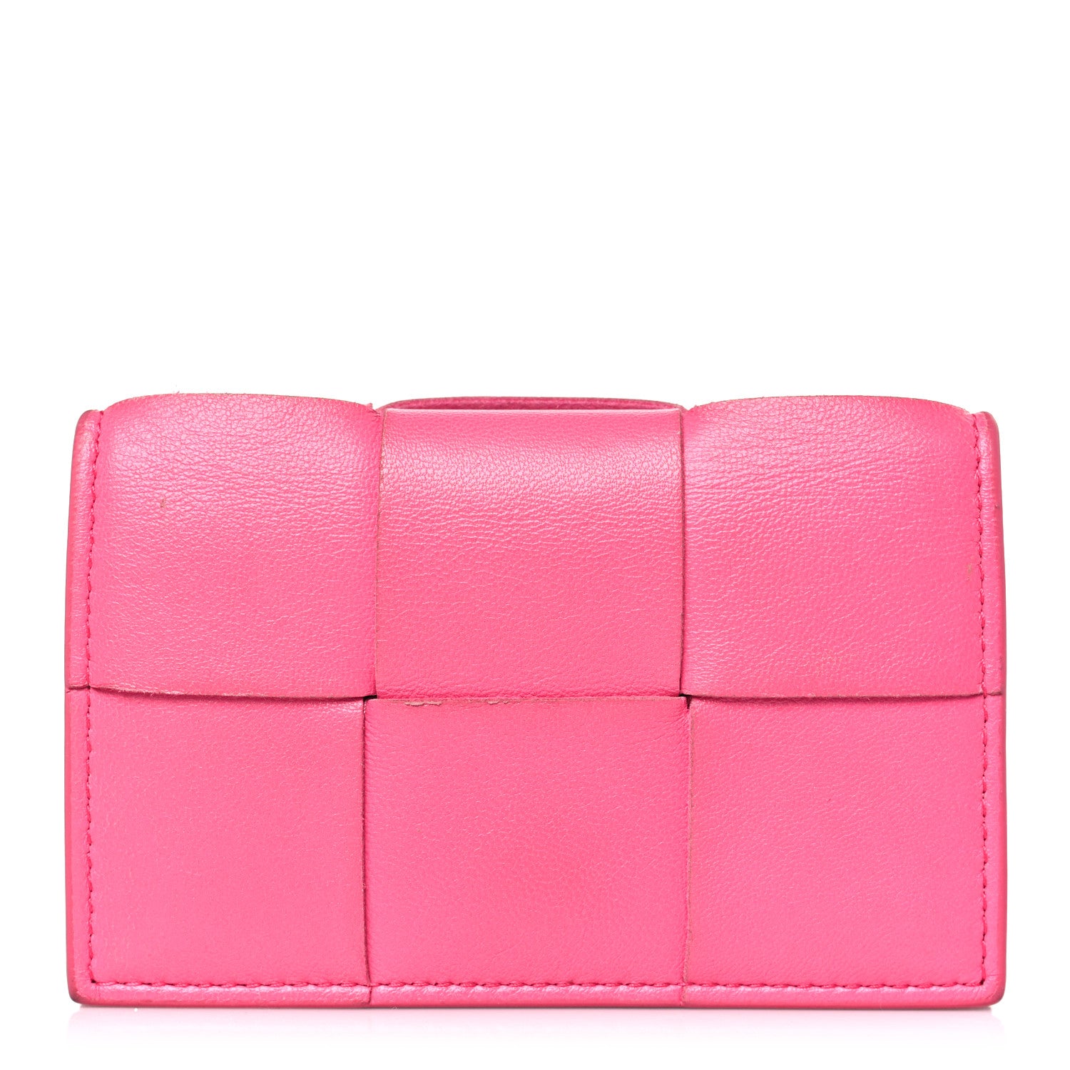 Bottega Veneta Nappa Maxi Intrecciato Card Holder Wallet Pink 1 of 8