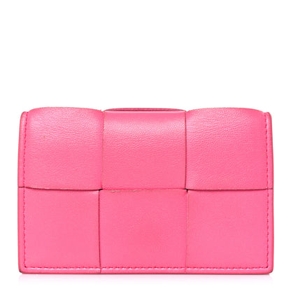 Bottega Veneta Nappa Maxi Intrecciato Card Holder Wallet Pink 1 of 8