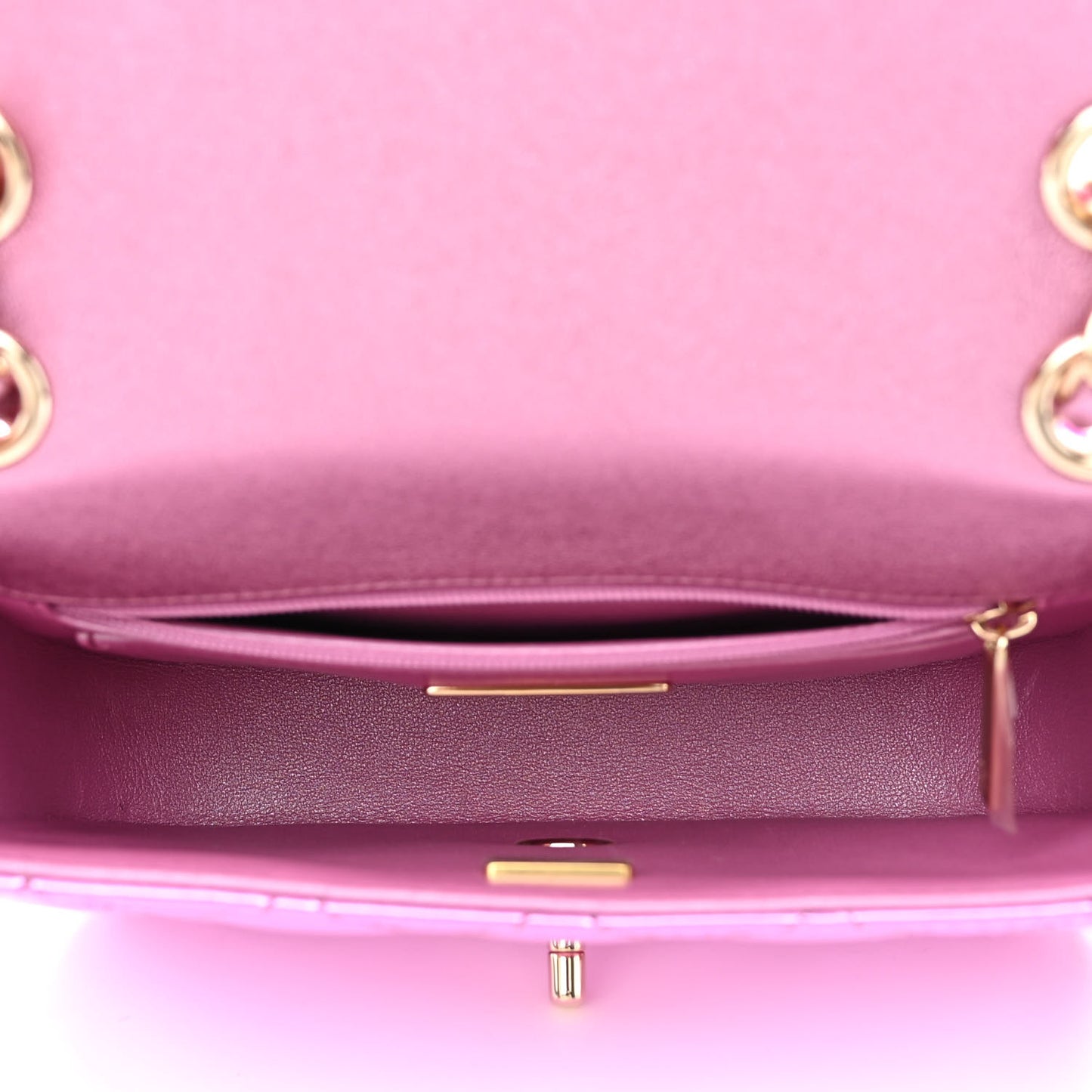 Mirror Calfskin Metallic Calfskin Quilted Hollywood Boulevard Flap With Coin Purse Light Purple