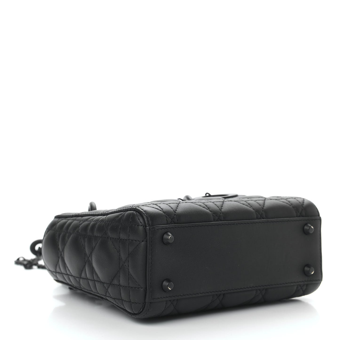 Ultra Matte Calfskin Cannage Mini Lady Dior Black