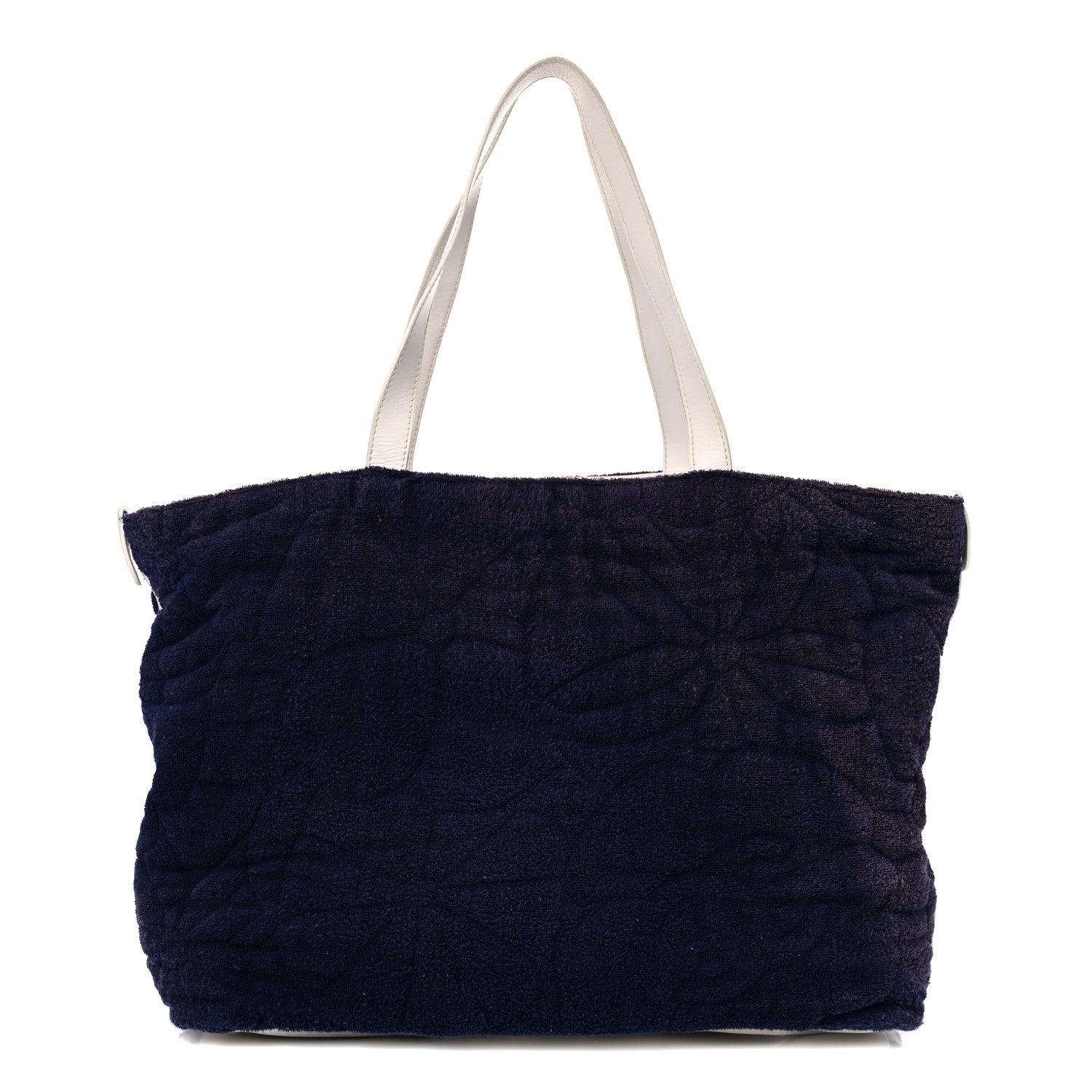 Chanel Terry Cotton CC Beach Tote Navy White 1 of 21