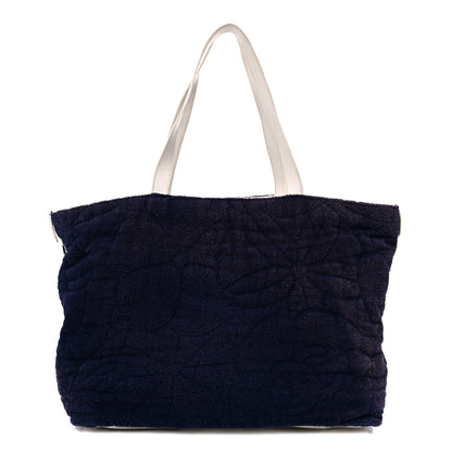 Chanel Terry Cotton CC Beach Tote Navy White 1 of 21