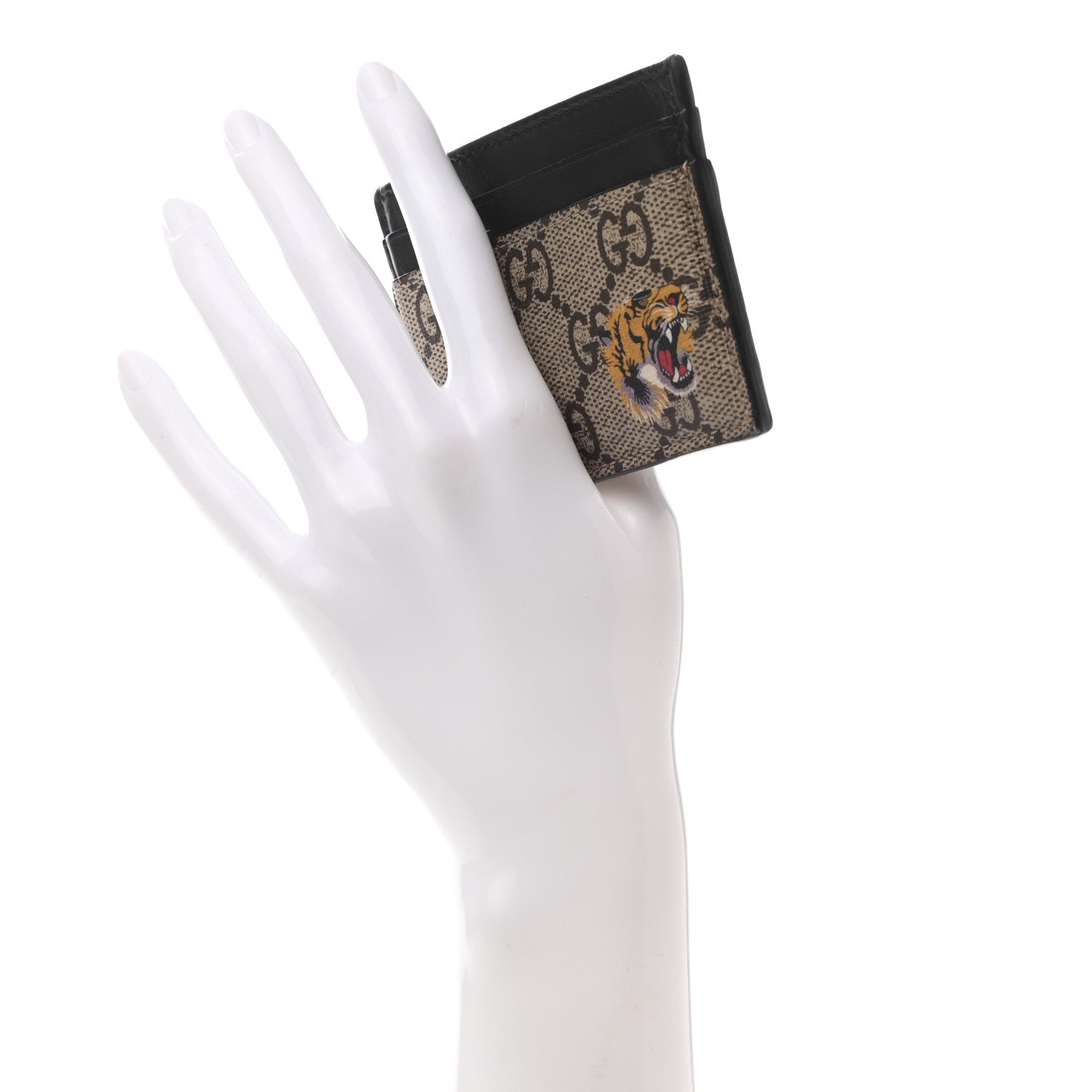Gucci GG Supreme Monogram Tiger Print Card Holder Black 2 of 6